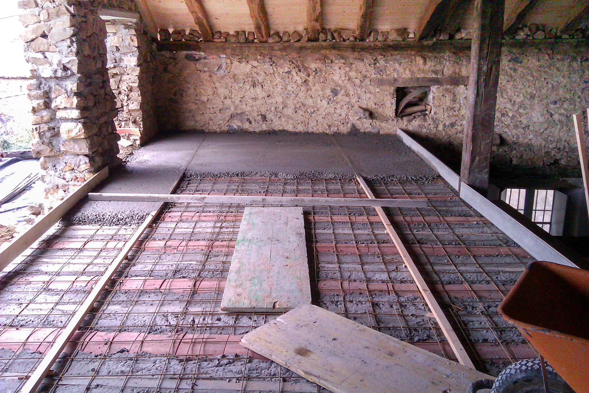 New solid oak flooring installation