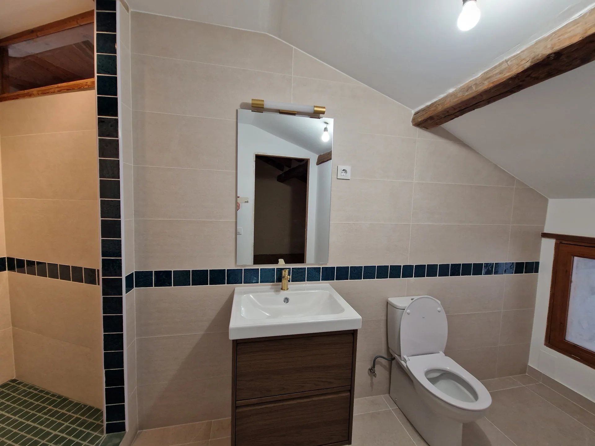 First floor green bathroom